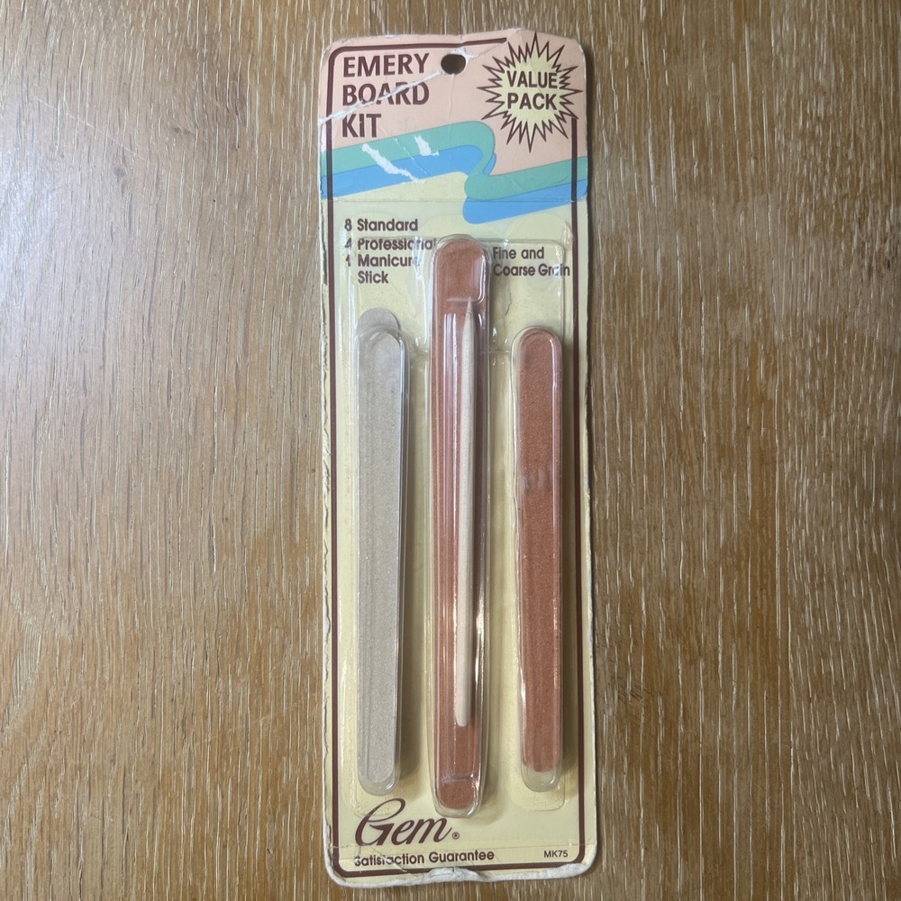 Gem Emery Board Kit Vintage Value Pack Fine &‎ Coarse Nail Files USA